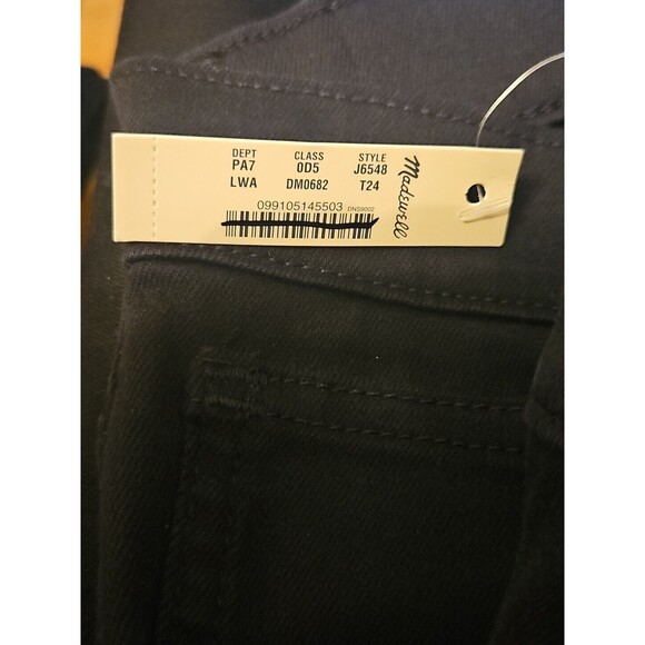 New Madewell 9" Mid Rise Skinny Crop Jeans Black Size 24 X 30 Tall - Picture 5 of 5